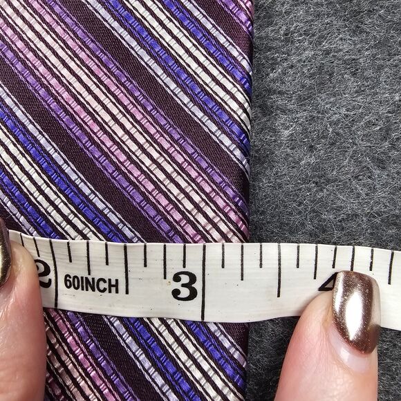 Ted Baker Tie 100% Italian Silk Repp Purple Designer London Luxury USA 59" - Picture 7 of 13